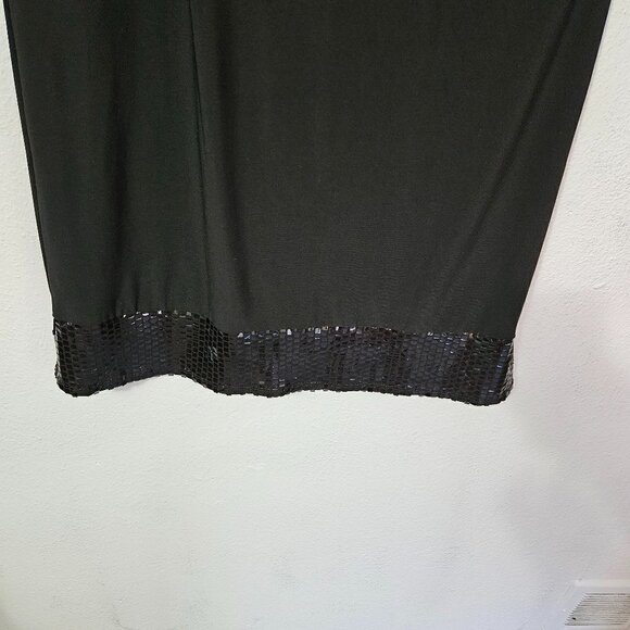 FASHION BUG SEQUINED NECK AND HEMLINE BLACK WOMEN'S PARTY/EVENING DRESS SZ 12 - Picture 4 of 7
